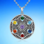 Chakra Healing Necklace - Sterling Silver Lotus Jewelry - Maria