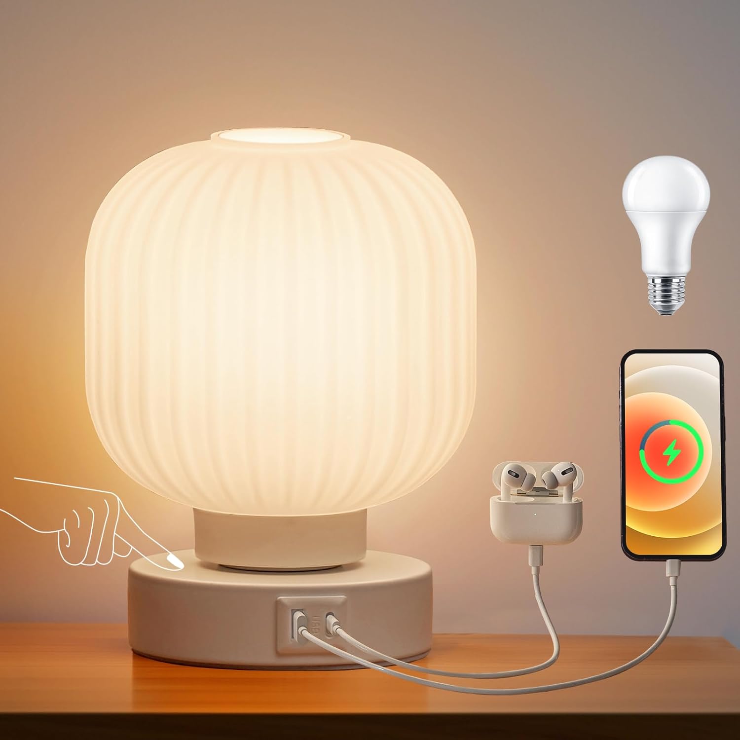 Elenhome LuxeTouch USB Table Lamp – Stylish, Smart, & Functional