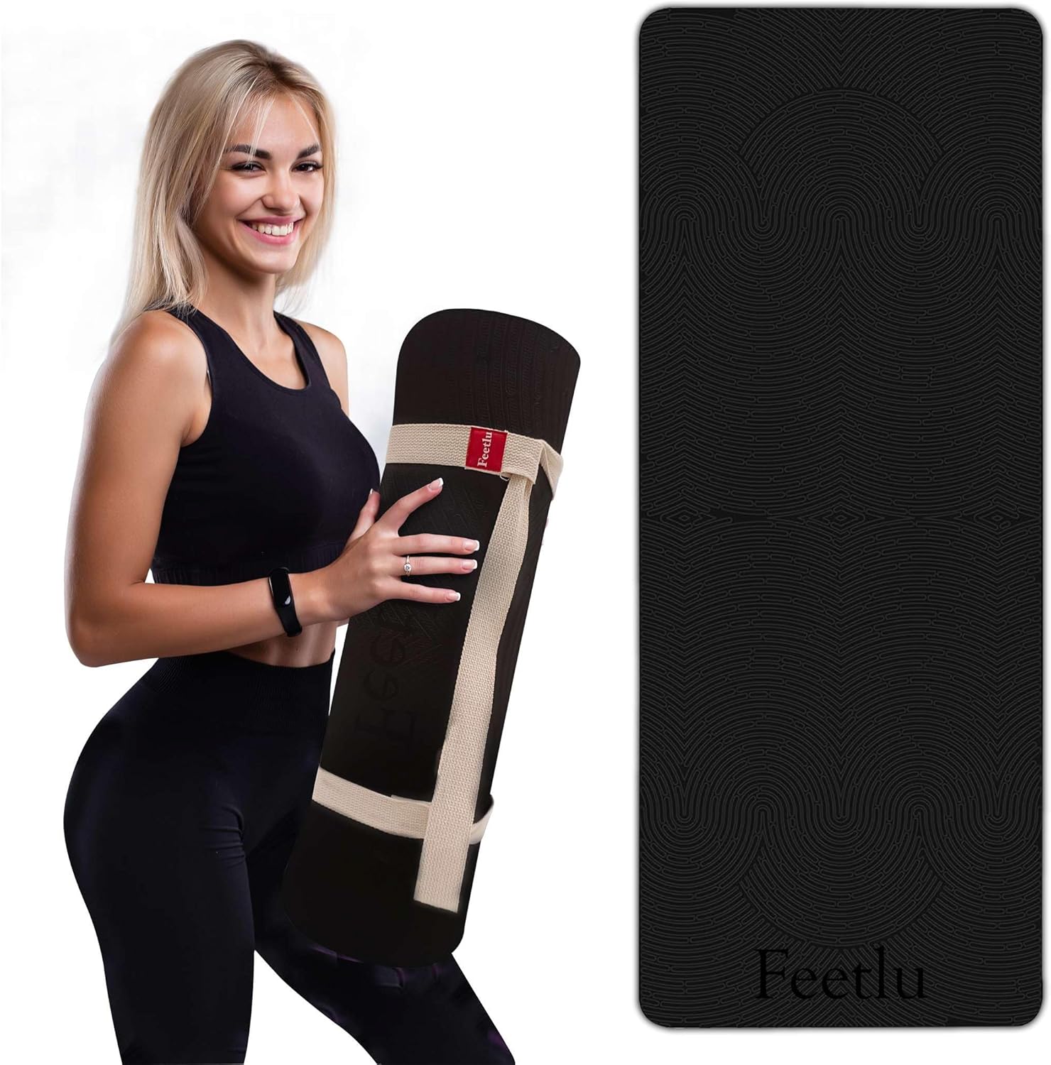 Yoga Mat with Strap for All Workouts