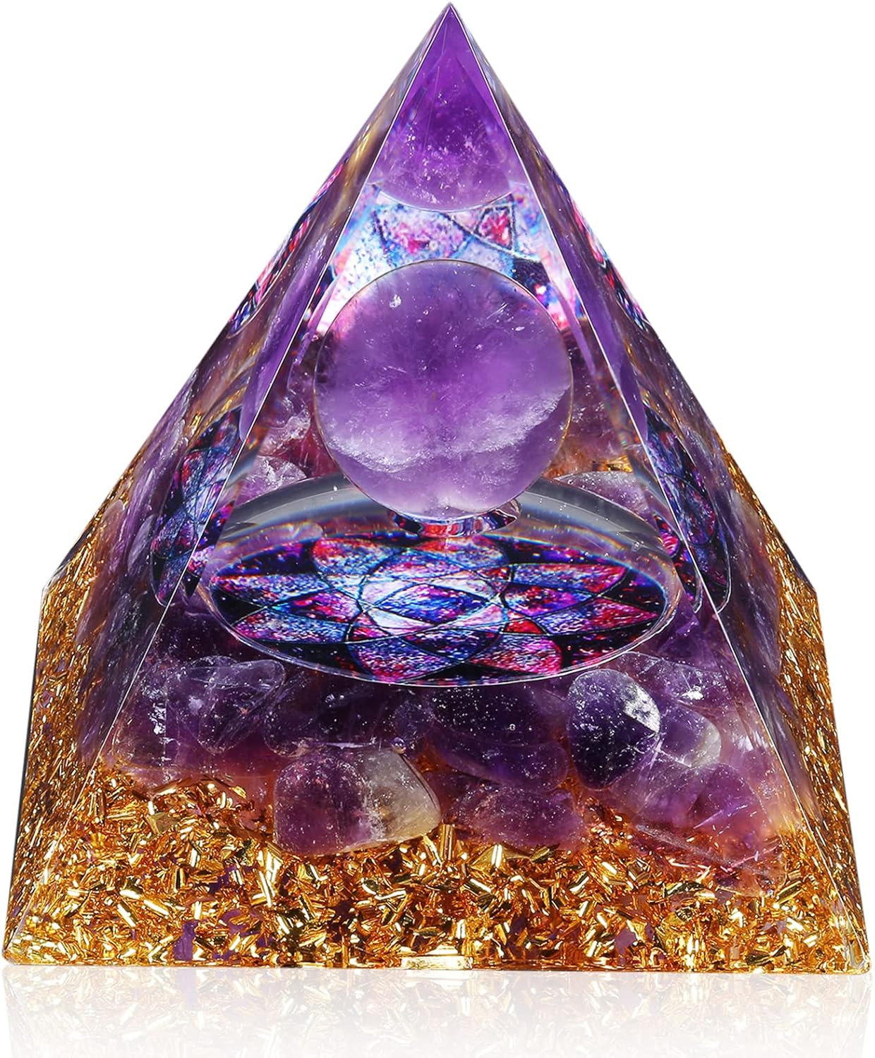 Soonby Obsidian & Amethyst Orgone Pyramid