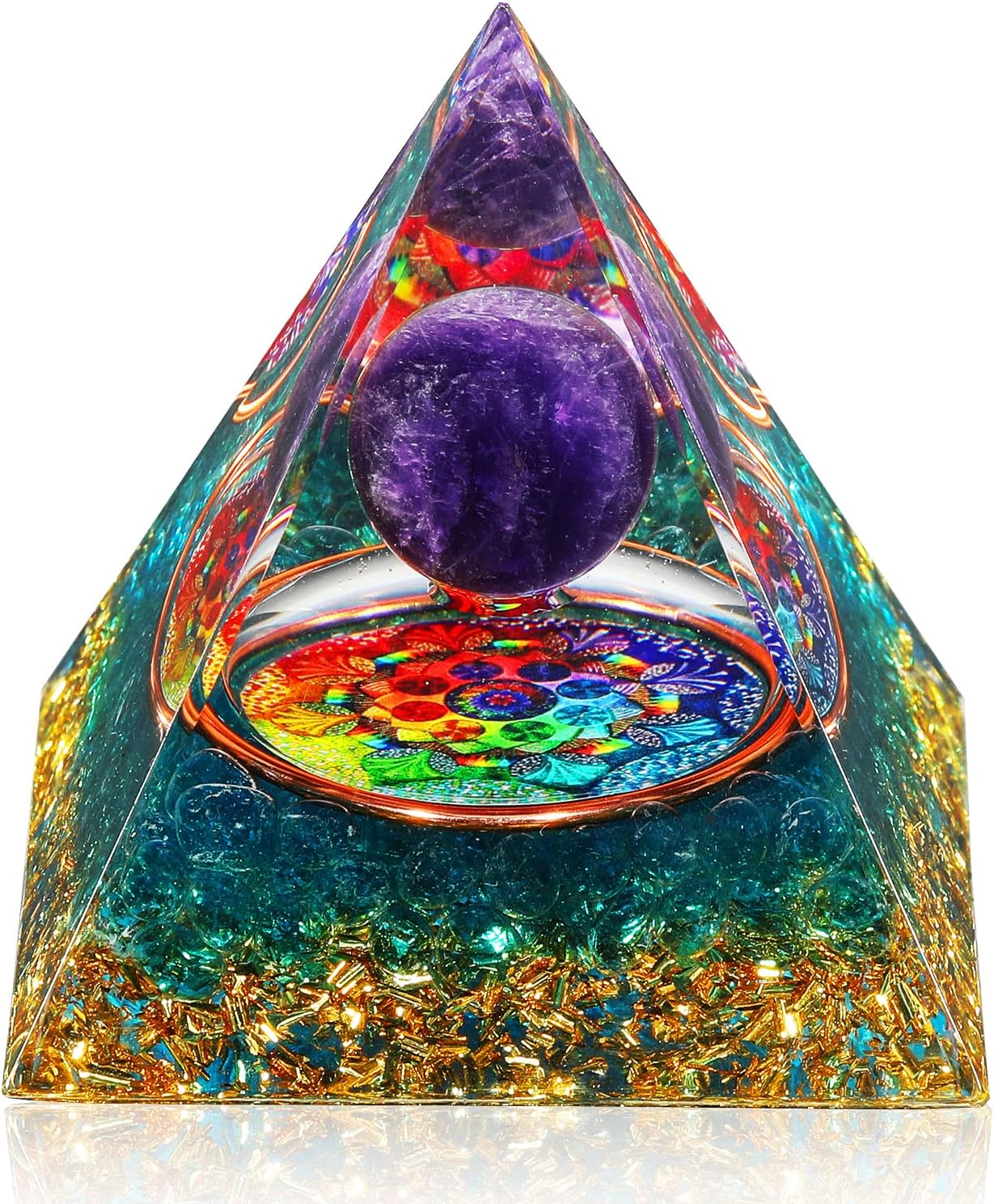 Soonby Obsidian & Amethyst Orgone Pyramid