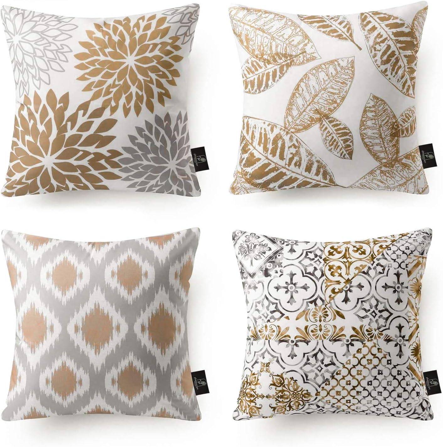 Fall Leaf Geometric Pillow Covers Set - Maria