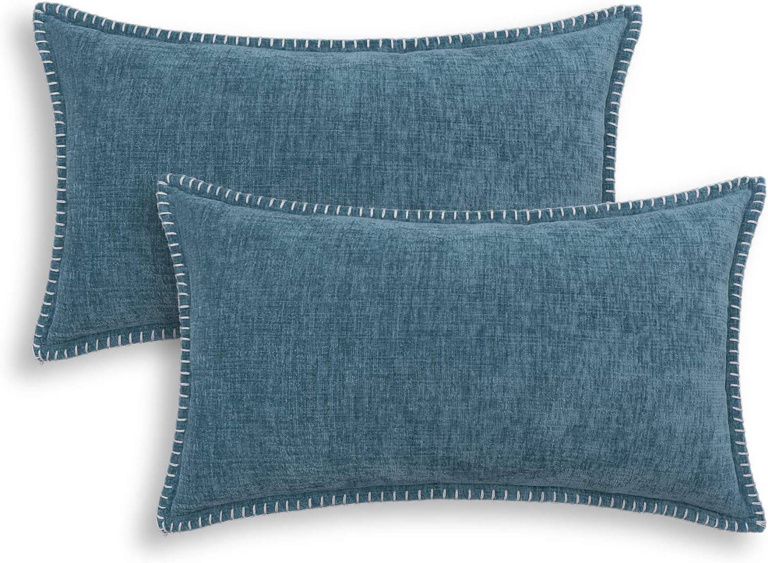 CaliTime Chenille Throw Pillow Covers Set - Maria