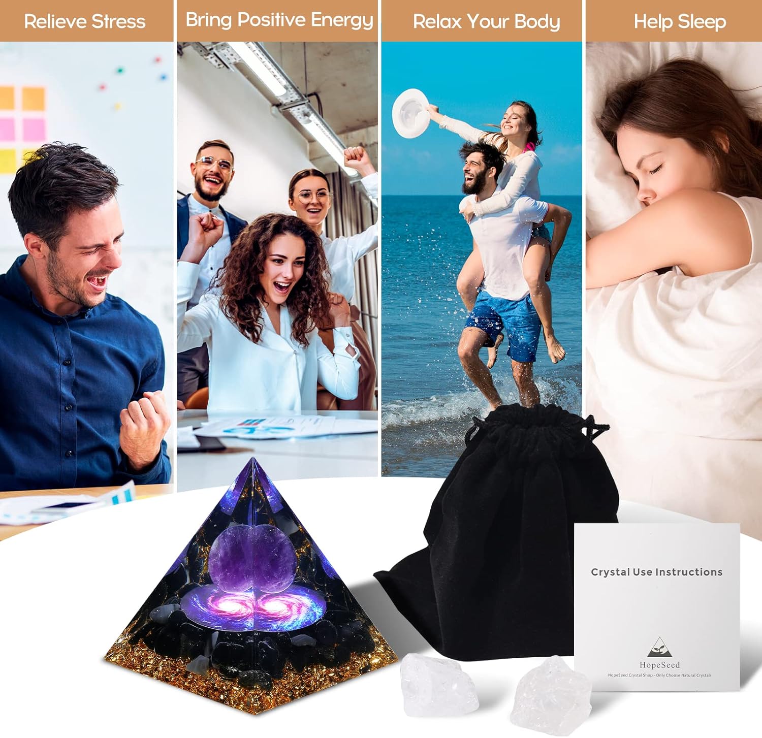 Hopeseed Orgone Pyramid for Positive Energy - Maria