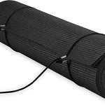 Black Essentials Premium Yoga Mat with Sling