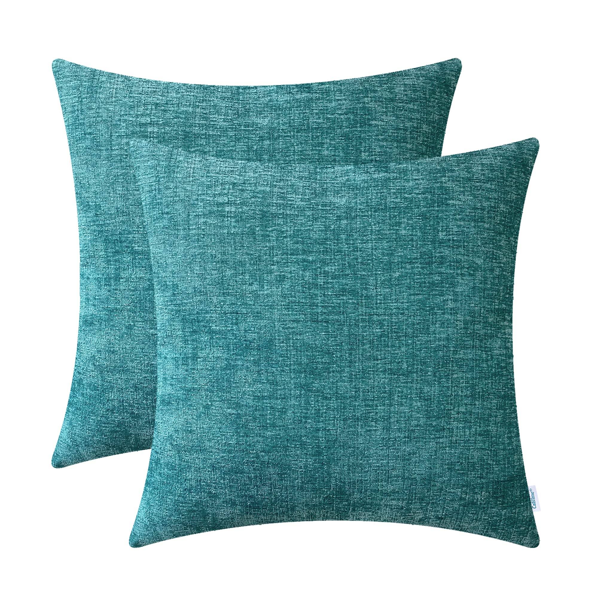 CaliTime Chenille Throw Pillow Covers Set - Maria