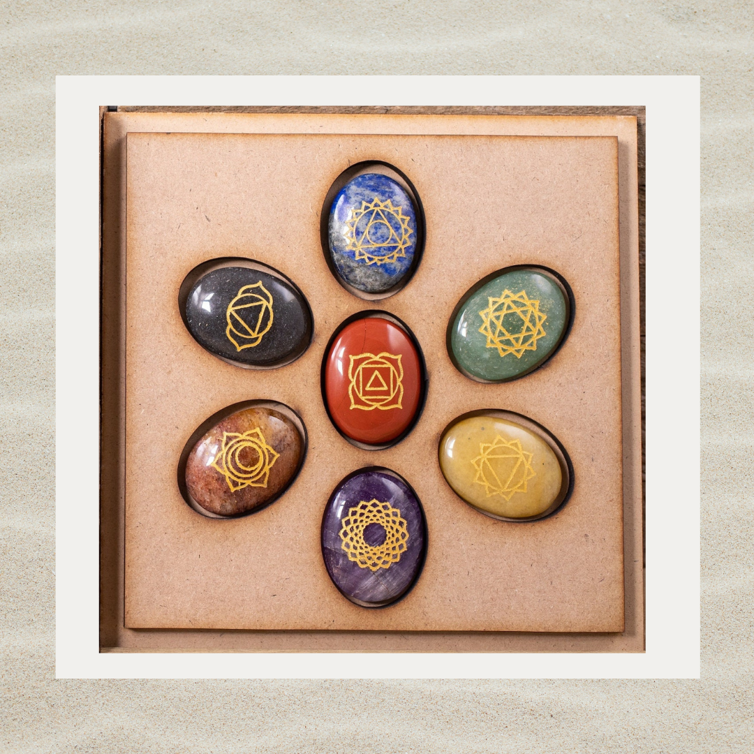 Chakra Crystals in Wooden Box Set - High quality product image