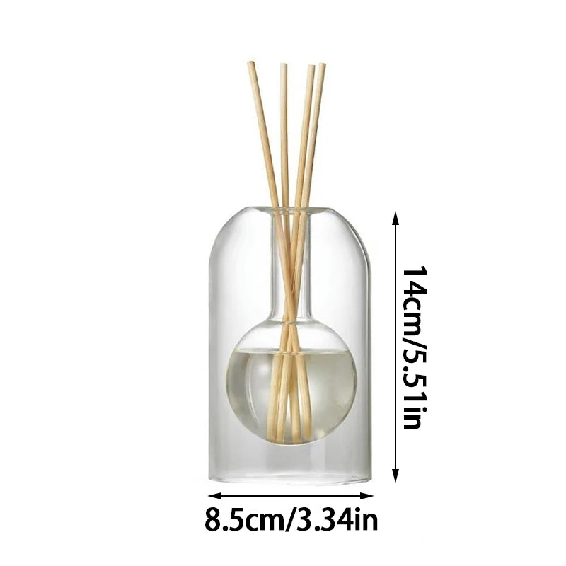 Aromatherapy Diffuser Bottle Transaprent Glass Essential Oil Bottles with Fragrance Stick Home Storage Containers Bottle - High quality product image