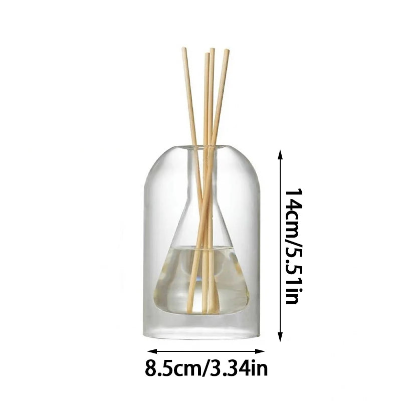 Aromatherapy Diffuser Bottle Transaprent Glass Essential Oil Bottles with Fragrance Stick Home Storage Containers Bottle - High quality product image