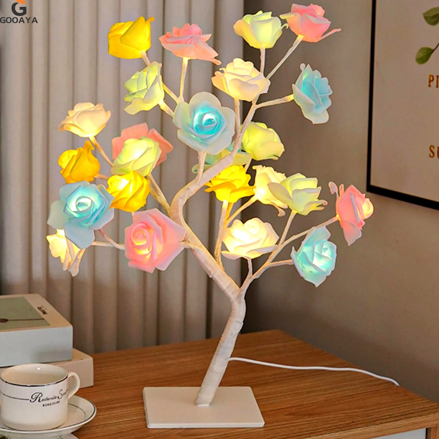 LED Rose Leaf Table Lamp