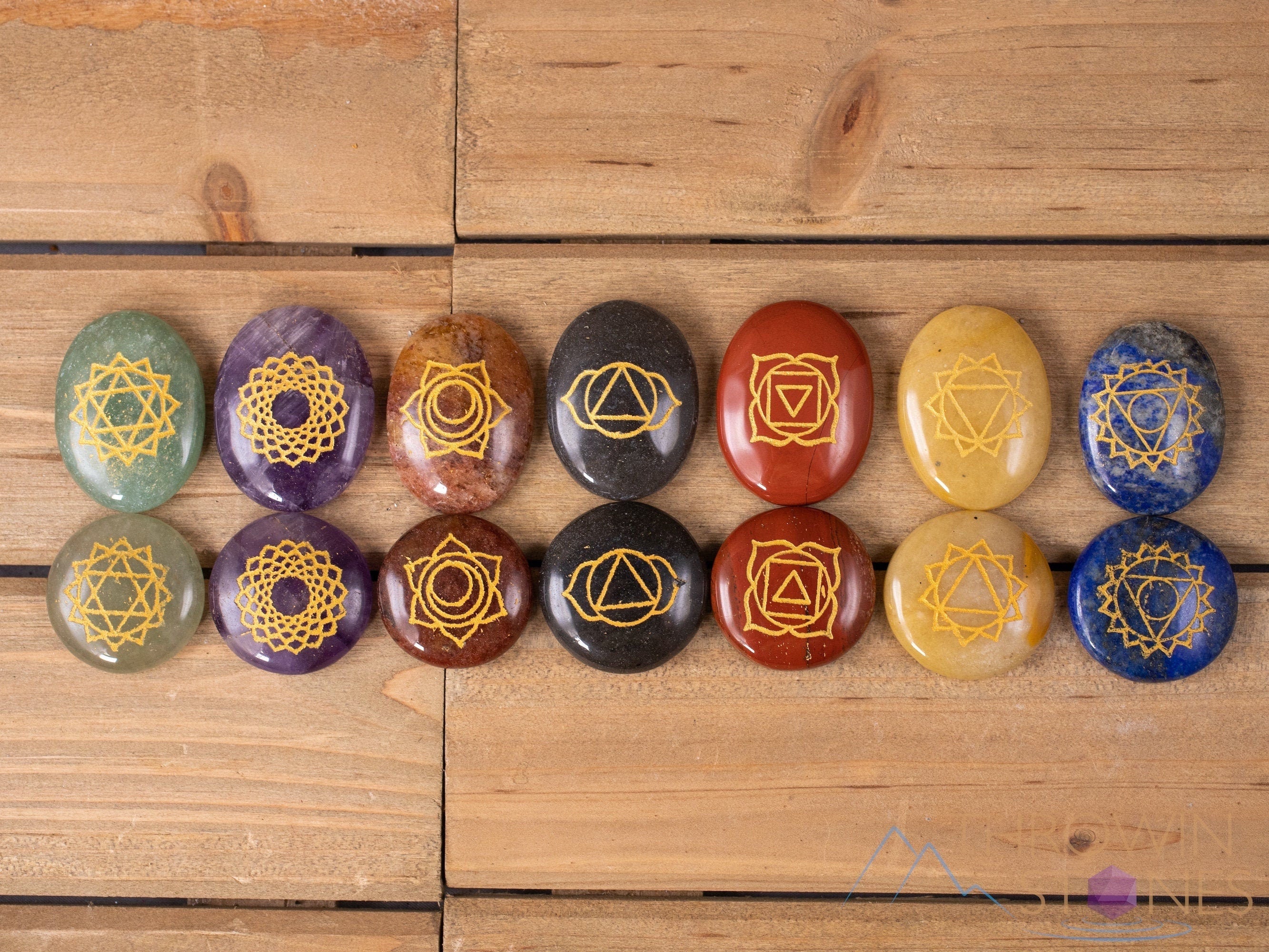 Chakra Crystals in Wooden Box Set - High quality product image