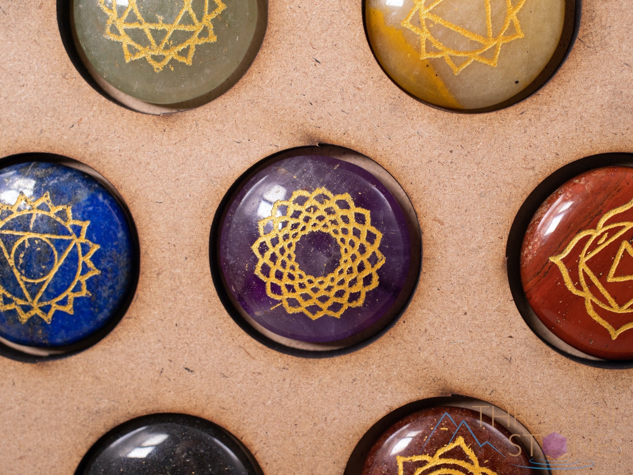 Chakra Crystals in Wooden Box Set - High quality product image