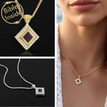 Christian Bible Necklace with Nano Scripture Pendant - High quality product image